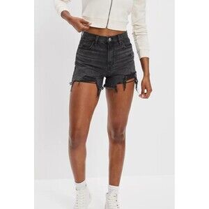 American Eagle Women's Black Highest Rise 90s Boyfriend Short Stretch Size 12